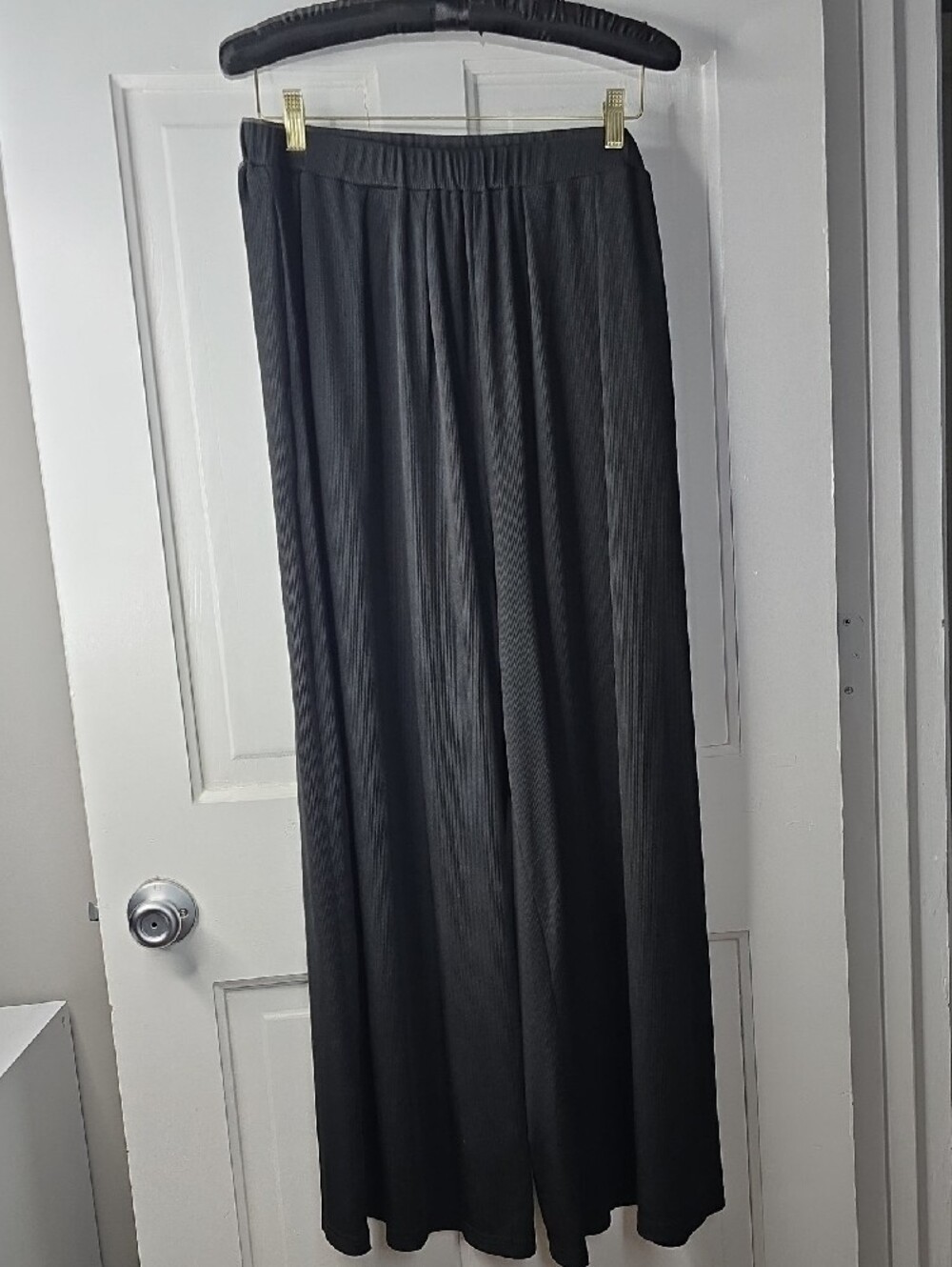Cider Black Wide-Leg Pull-On Pants